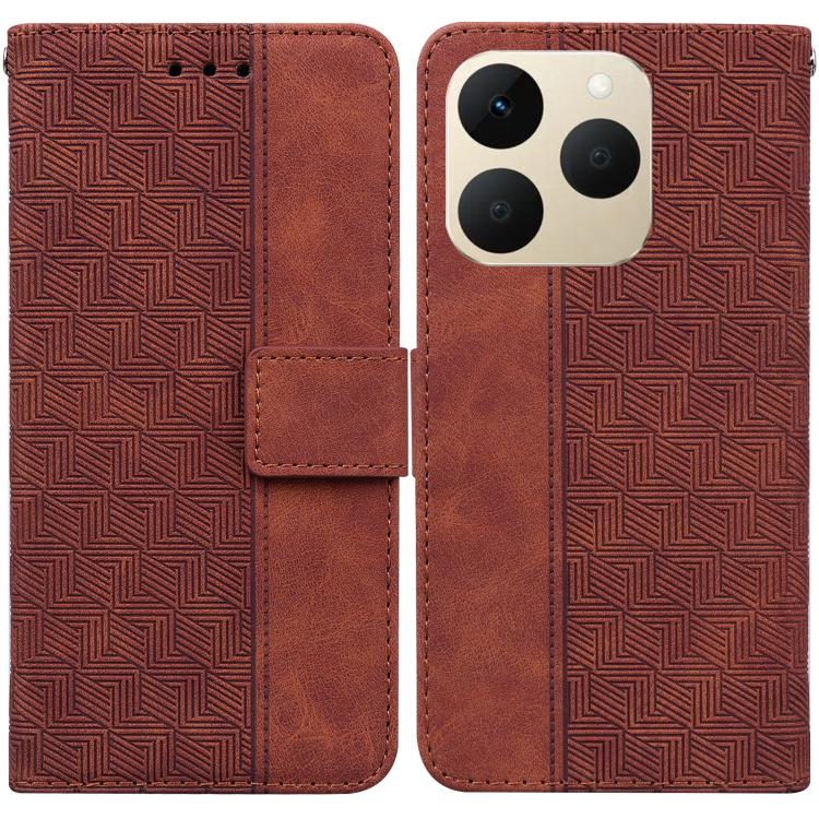 Custodia per telefono in pelle goffrata geometrica, For Realme 16 5G, For Realme 16 Pro+ 5G, For Realme 16 Pro 5G, For Realme 15T 5G
