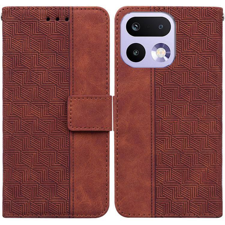 Custodia per telefono in pelle goffrata geometrica, For Realme 16 5G, For Realme 16 Pro+ 5G, For Realme 16 Pro 5G, For Realme 15T 5G