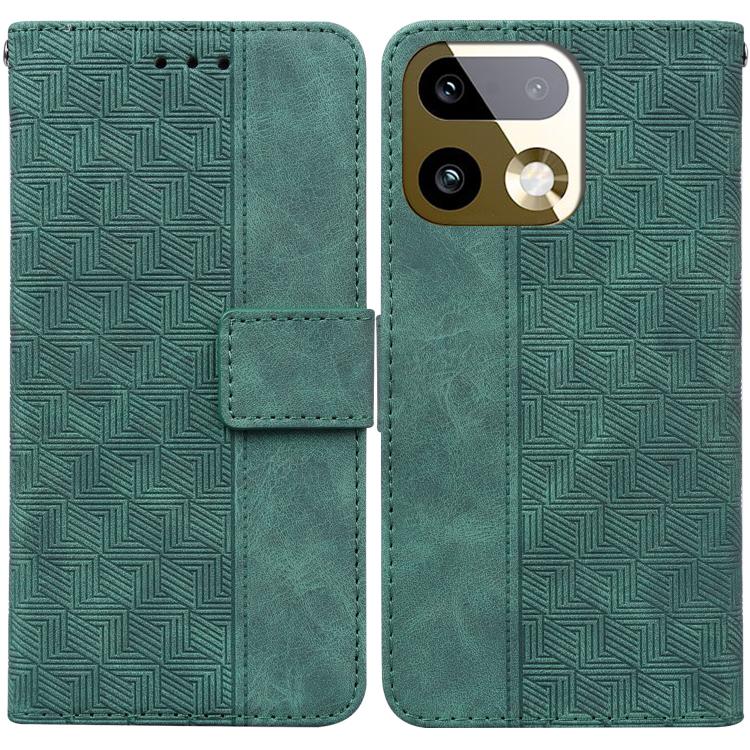Custodia per telefono in pelle goffrata geometrica, For Realme 16 5G, For Realme 16 Pro+ 5G, For Realme 16 Pro 5G, For Realme 15T 5G
