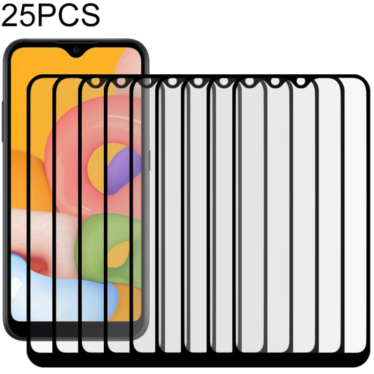 Pellicola in vetro temperato a schermo intero con colla intera da 25 pezzi, For Samsung Galaxy A01, For Samsung Galaxy A21s, For Samsung Galaxy A70, For Samsung Galaxy M01, For Xiaomi Redmi 9                                                             ...