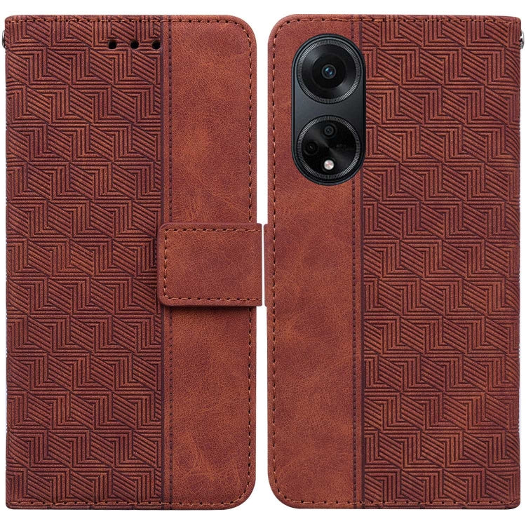 Custodia per telefono in pelle goffrata geometrica, For OPPO Reno10 5G Global/Reno10 Pro Global, For OPPO A78 4G, For OPPO A98 5G / F23 5G India