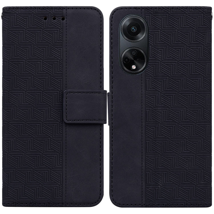Custodia per telefono in pelle goffrata geometrica, For OPPO Reno10 5G Global/Reno10 Pro Global, For OPPO A78 4G, For OPPO A98 5G / F23 5G India