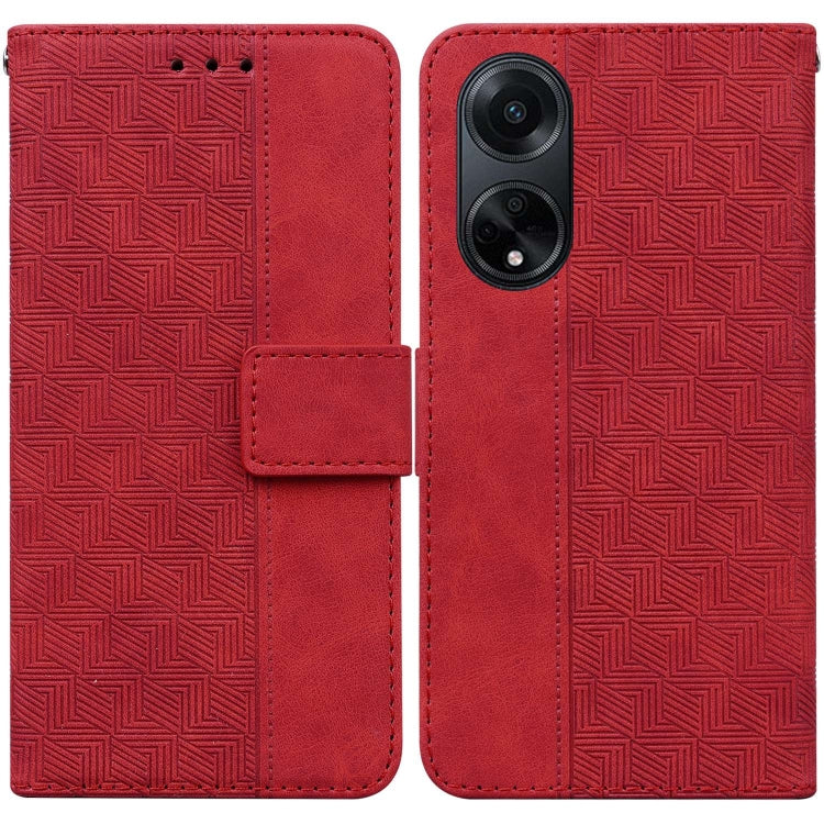 Custodia per telefono in pelle goffrata geometrica, For OPPO Reno10 5G Global/Reno10 Pro Global, For OPPO A78 4G, For OPPO A98 5G / F23 5G India