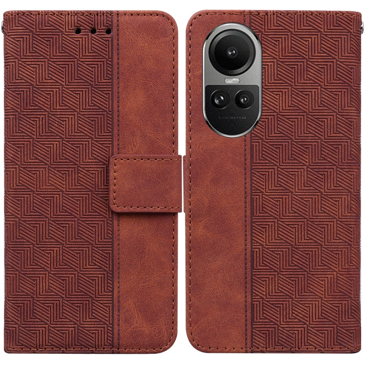 Custodia per telefono in pelle goffrata geometrica, For OPPO Reno10 5G Global/Reno10 Pro Global, For OPPO A78 4G, For OPPO A98 5G / F23 5G India