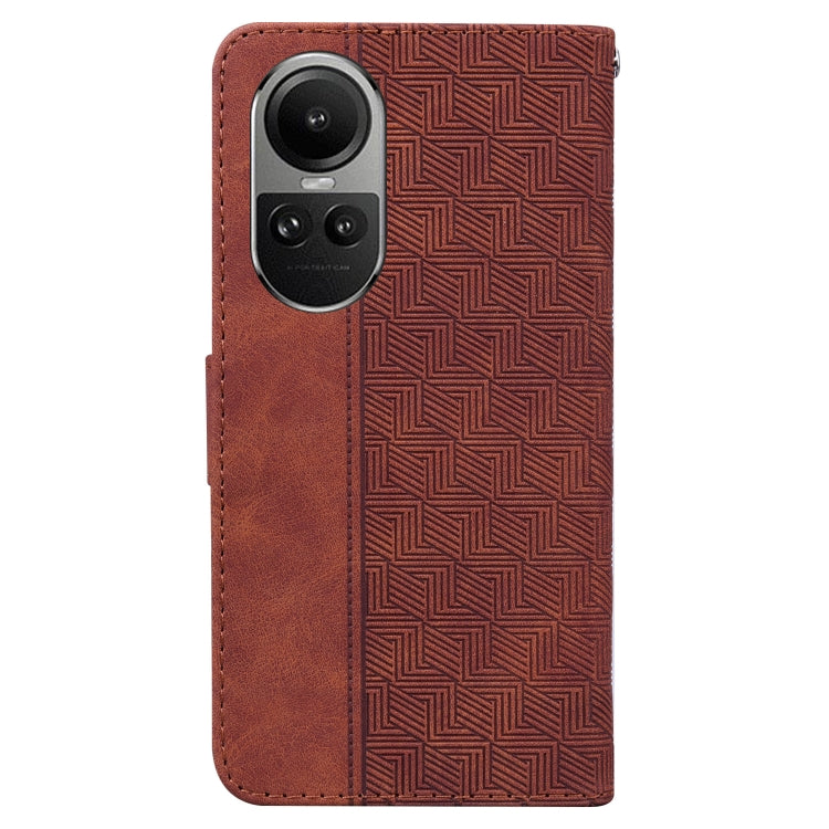 Custodia per telefono in pelle goffrata geometrica, For OPPO Reno10 5G Global/Reno10 Pro Global, For OPPO A78 4G, For OPPO A98 5G / F23 5G India