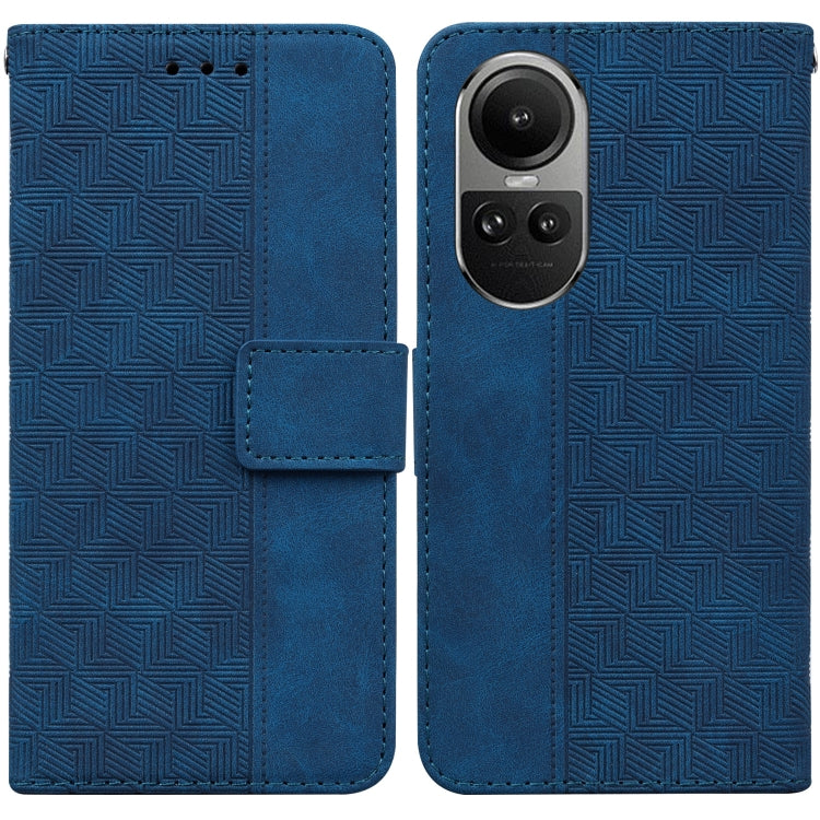 Custodia per telefono in pelle goffrata geometrica, For OPPO Reno10 5G Global/Reno10 Pro Global, For OPPO A78 4G, For OPPO A98 5G / F23 5G India
