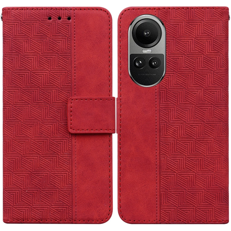 Custodia per telefono in pelle goffrata geometrica, For OPPO Reno10 5G Global/Reno10 Pro Global, For OPPO A78 4G, For OPPO A98 5G / F23 5G India
