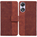 Custodia per telefono in pelle goffrata geometrica, For OPPO Reno11 Pro 5G Global, For OPPO A59 5G / A2M, For OPPO A38 4G / A18, For OPPO A58 4G