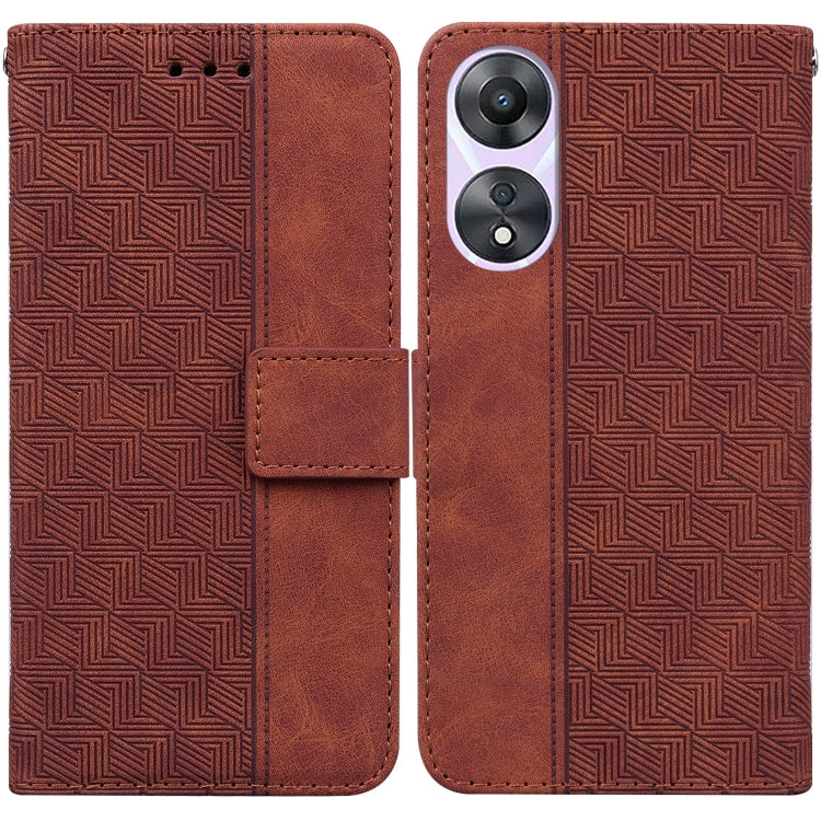Custodia per telefono in pelle goffrata geometrica, For OPPO Reno10 5G Global/Reno10 Pro Global, For OPPO A78 4G, For OPPO A98 5G / F23 5G India