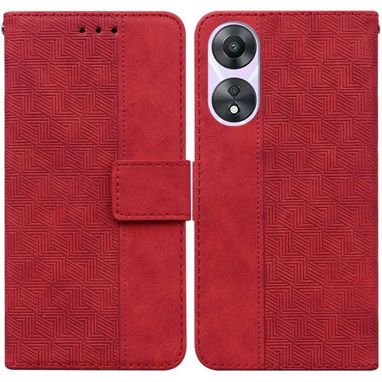 Custodia per telefono in pelle goffrata geometrica, For OPPO Reno10 5G Global/Reno10 Pro Global, For OPPO A78 4G, For OPPO A98 5G / F23 5G India