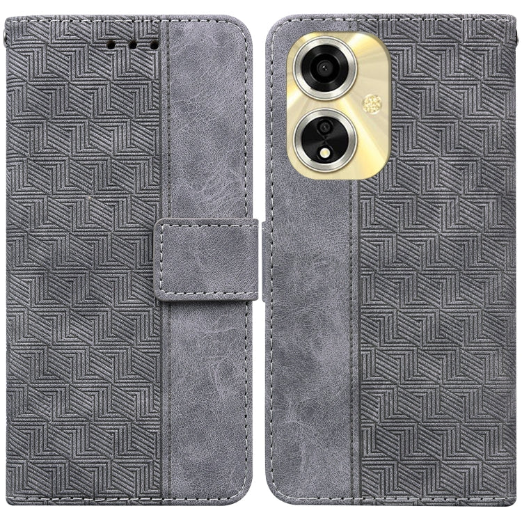 Custodia per telefono in pelle goffrata geometrica, For OPPO Reno11 Pro 5G Global, For OPPO A59 5G / A2M, For OPPO A38 4G / A18, For OPPO A58 4G
