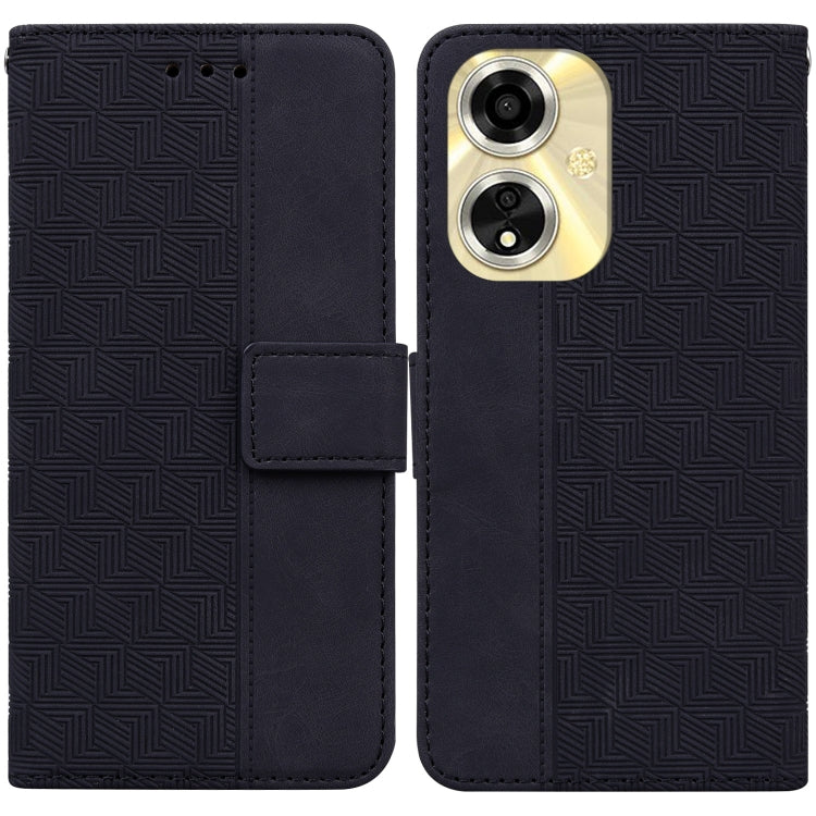Custodia per telefono in pelle goffrata geometrica, For OPPO Reno11 Pro 5G Global, For OPPO A59 5G / A2M, For OPPO A38 4G / A18, For OPPO A58 4G