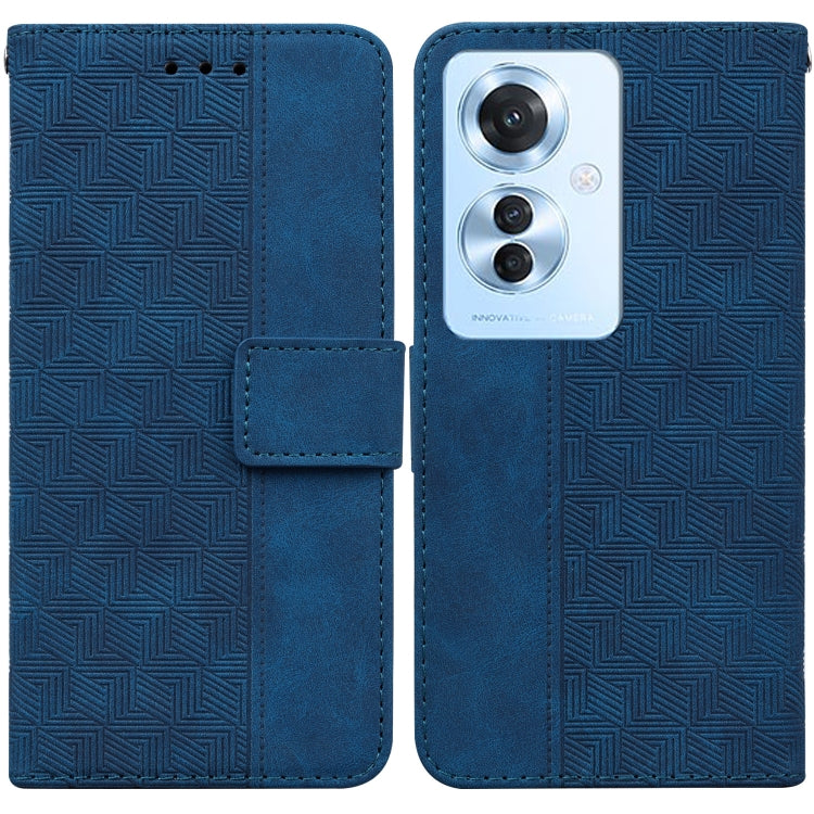 Custodia per telefono in pelle goffrata geometrica, For OPPO A3 Pro 5G, For OPPO F25 Pro 5G Global, For OPPO Reno11 F Global, For OPPO Reno11 Global