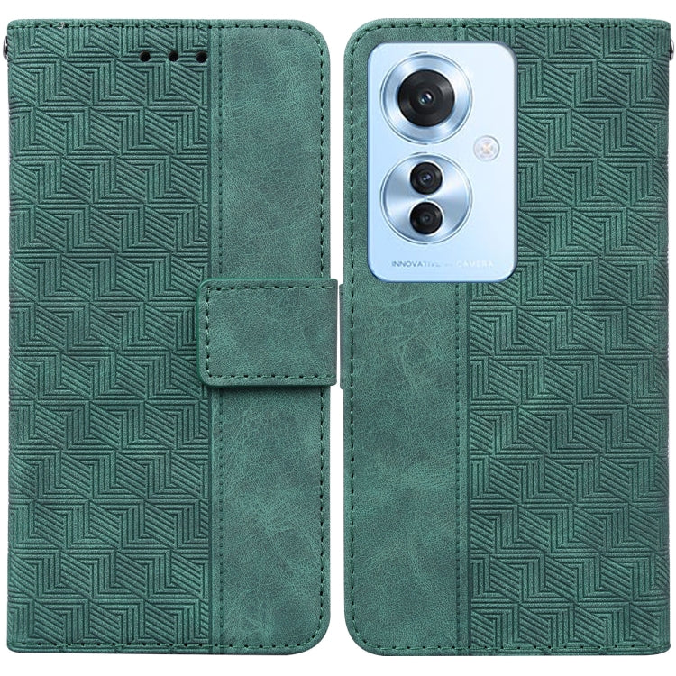 Custodia per telefono in pelle goffrata geometrica, For OPPO A3 Pro 5G, For OPPO F25 Pro 5G Global, For OPPO Reno11 F Global, For OPPO Reno11 Global