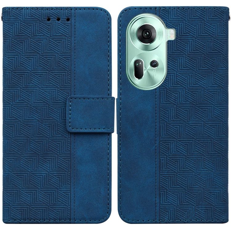 Custodia per telefono in pelle goffrata geometrica, For OPPO A3 Pro 5G, For OPPO F25 Pro 5G Global, For OPPO Reno11 F Global, For OPPO Reno11 Global
