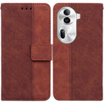 Custodia per telefono in pelle goffrata geometrica, For OPPO Reno11 Pro 5G Global, For OPPO A59 5G / A2M, For OPPO A38 4G / A18, For OPPO A58 4G