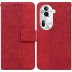 Custodia per telefono in pelle goffrata geometrica, For OPPO Reno11 Pro 5G Global, For OPPO A59 5G / A2M, For OPPO A38 4G / A18, For OPPO A58 4G