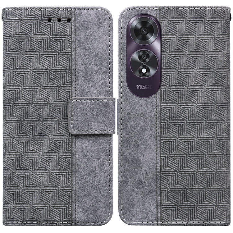 Custodia per telefono in pelle goffrata geometrica, For OPPO Reno12 Pro 5G Global, For OPPO Reno12 5G Global, For OPPO K12x, For OPPO A60 4G