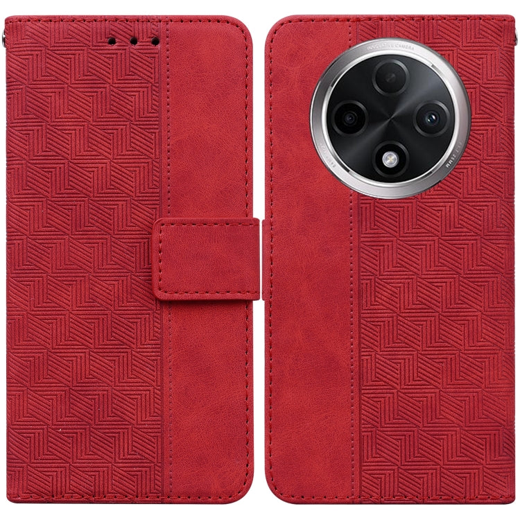 Custodia per telefono in pelle goffrata geometrica, For OPPO A3 Pro 5G, For OPPO F25 Pro 5G Global, For OPPO Reno11 F Global, For OPPO Reno11 Global