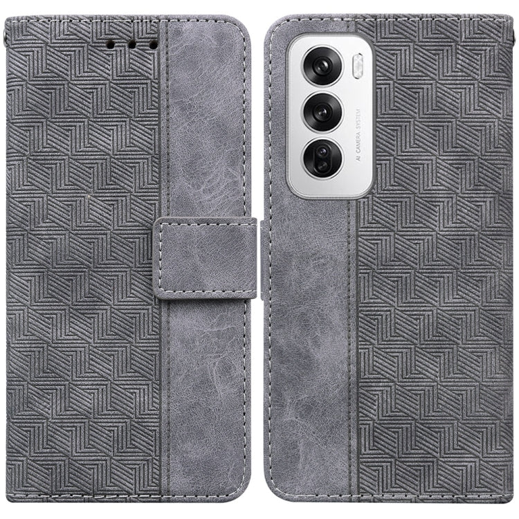Custodia per telefono in pelle goffrata geometrica, For OPPO Reno12 Pro 5G Global, For OPPO Reno12 5G Global, For OPPO K12x, For OPPO A60 4G