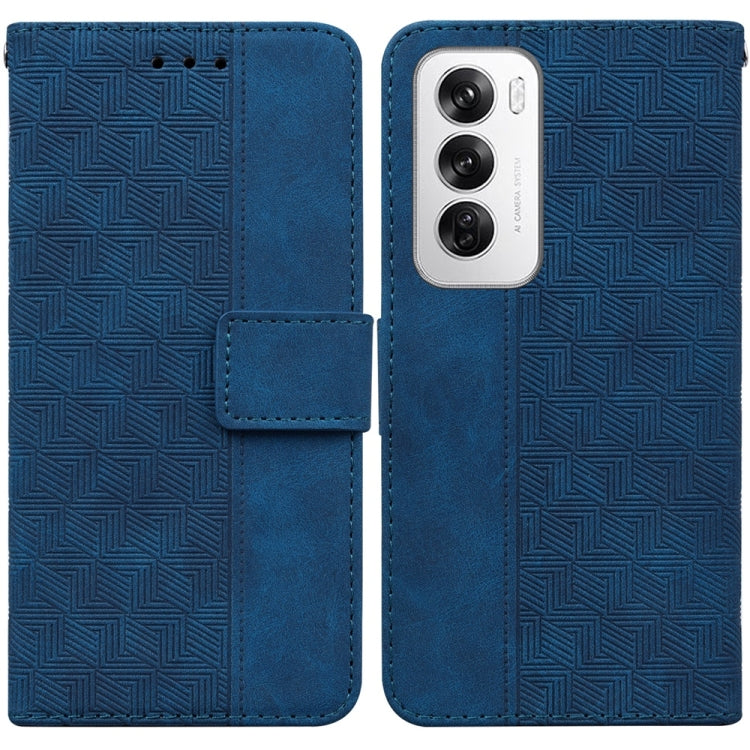 Custodia per telefono in pelle goffrata geometrica, For OPPO Reno12 Pro 5G Global, For OPPO Reno12 5G Global, For OPPO K12x, For OPPO A60 4G