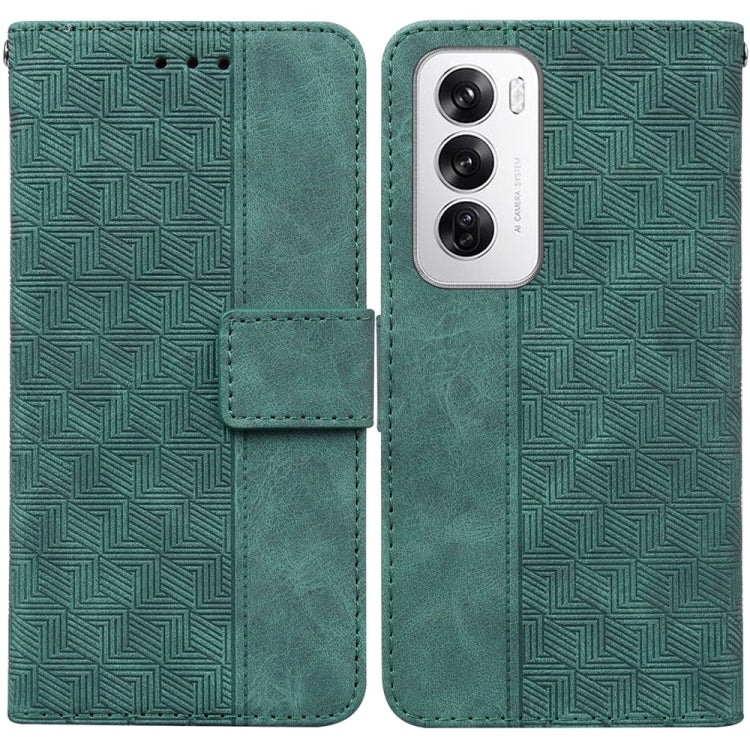 Custodia per telefono in pelle goffrata geometrica, For OPPO Reno12 Pro 5G Global, For OPPO Reno12 5G Global, For OPPO K12x, For OPPO A60 4G