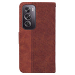 Custodia per telefono in pelle goffrata geometrica, For OPPO Reno12 Pro 5G Global, For OPPO Reno12 5G Global, For OPPO K12x, For OPPO A60 4G