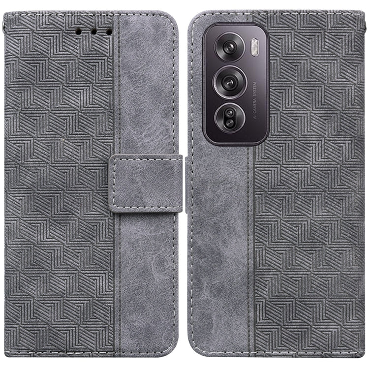 Custodia per telefono in pelle goffrata geometrica, For OPPO Reno12 Pro 5G Global, For OPPO Reno12 5G Global, For OPPO K12x, For OPPO A60 4G