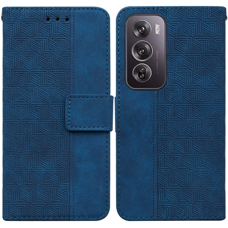 Custodia per telefono in pelle goffrata geometrica, For OPPO Reno12 Pro 5G Global, For OPPO Reno12 5G Global, For OPPO K12x, For OPPO A60 4G
