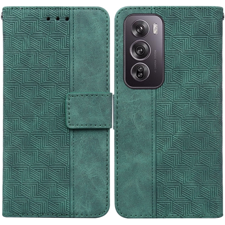 Custodia per telefono in pelle goffrata geometrica, For OPPO Reno12 Pro 5G Global, For OPPO Reno12 5G Global, For OPPO K12x, For OPPO A60 4G