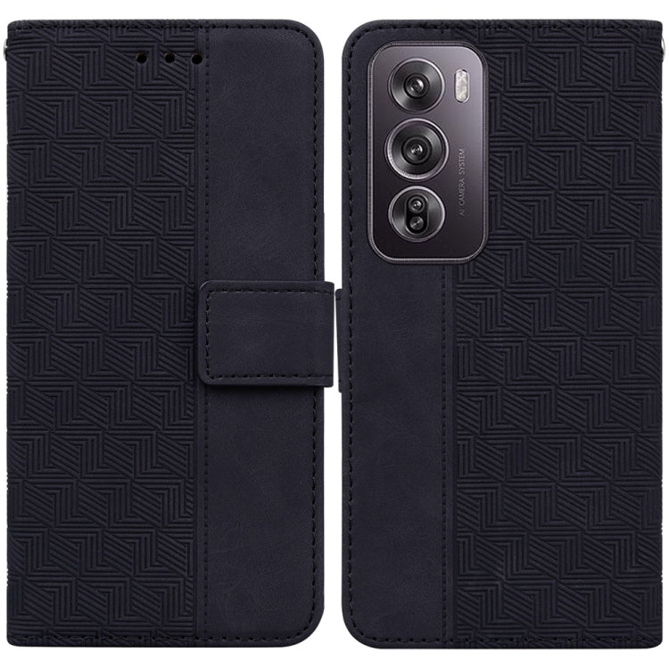 Custodia per telefono in pelle goffrata geometrica, For OPPO Reno12 Pro 5G Global, For OPPO Reno12 5G Global, For OPPO K12x, For OPPO A60 4G