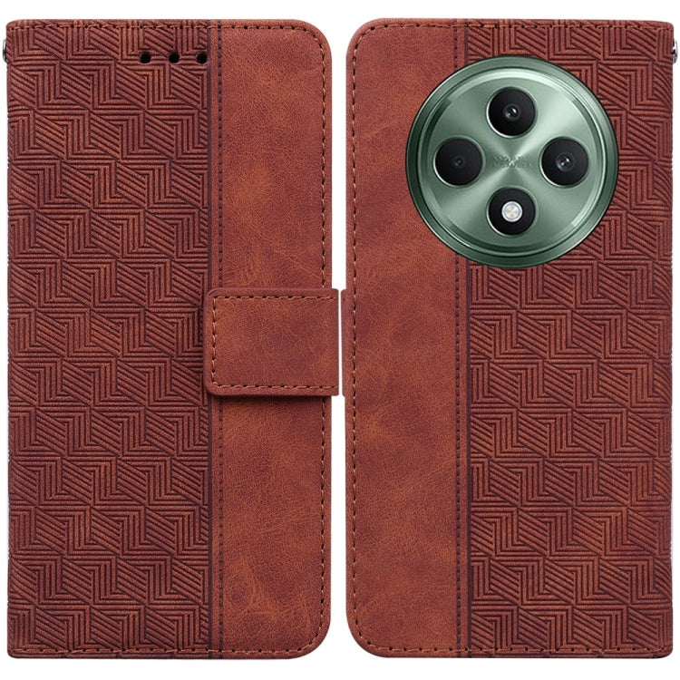 Custodia per telefono in pelle goffrata geometrica, For OPPO Reno13 Pro Global, For OPPO Reno13 Global, For OPPO Reno13 F 4G / 5G, For OPPO Reno12 F 5G