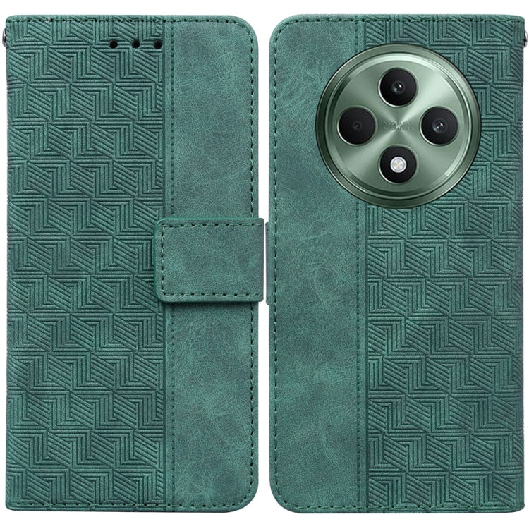Custodia per telefono in pelle goffrata geometrica, For OPPO Reno13 Pro Global, For OPPO Reno13 Global, For OPPO Reno13 F 4G / 5G, For OPPO Reno12 F 5G