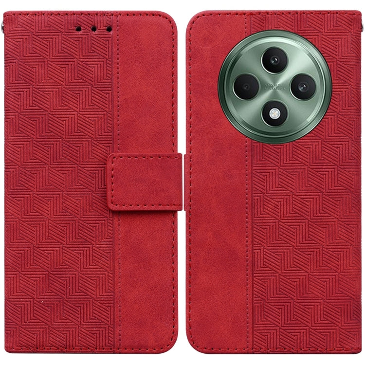 Custodia per telefono in pelle goffrata geometrica, For OPPO Reno13 Pro Global, For OPPO Reno13 Global, For OPPO Reno13 F 4G / 5G, For OPPO Reno12 F 5G