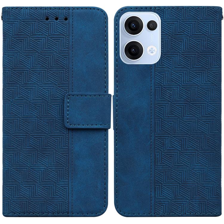 Custodia per telefono in pelle goffrata geometrica, For OPPO Reno13 Pro Global, For OPPO Reno13 Global, For OPPO Reno13 F 4G / 5G, For OPPO Reno12 F 5G