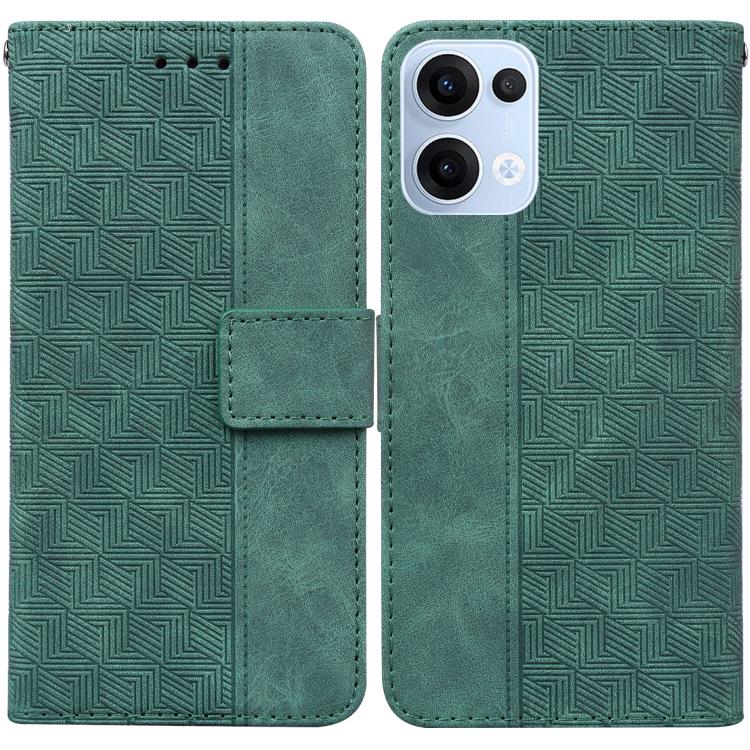 Custodia per telefono in pelle goffrata geometrica, For OPPO Reno13 Pro Global, For OPPO Reno13 Global, For OPPO Reno13 F 4G / 5G, For OPPO Reno12 F 5G