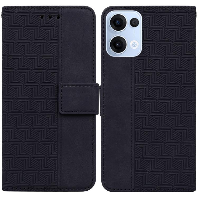 Custodia per telefono in pelle goffrata geometrica, For OPPO Reno13 Pro Global, For OPPO Reno13 Global, For OPPO Reno13 F 4G / 5G, For OPPO Reno12 F 5G