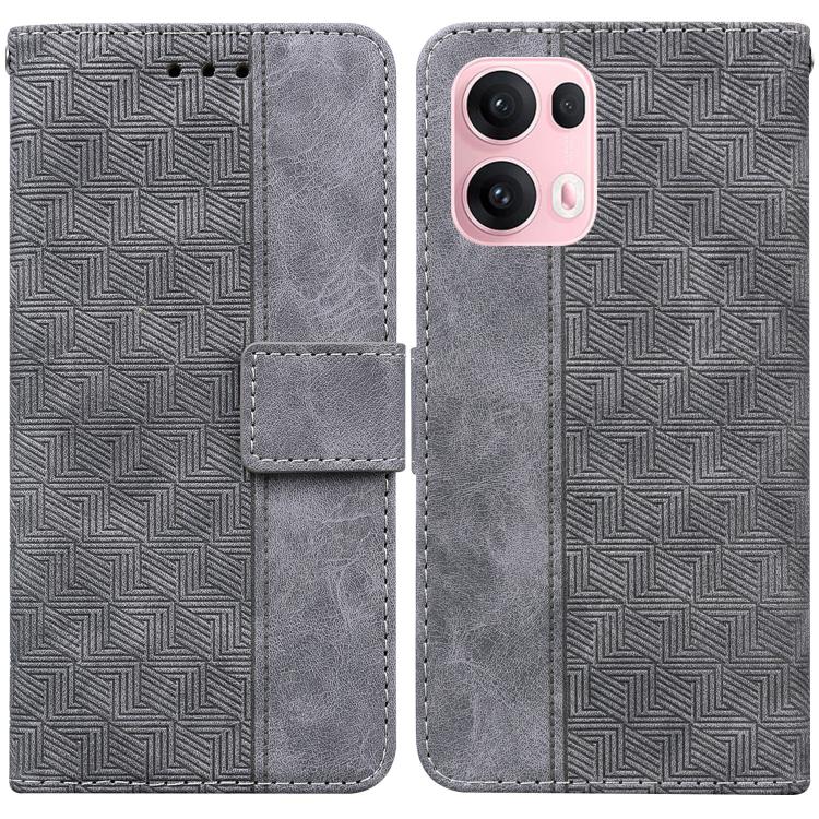 Custodia per telefono in pelle goffrata geometrica, For OPPO Reno13 Pro Global, For OPPO Reno13 Global, For OPPO Reno13 F 4G / 5G, For OPPO Reno12 F 5G