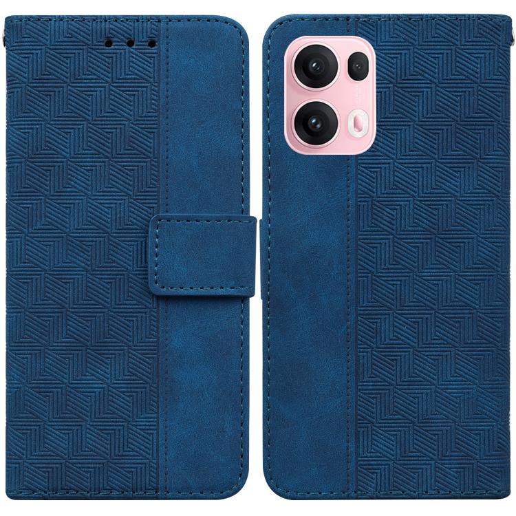 Custodia per telefono in pelle goffrata geometrica, For OPPO Reno13 Pro Global, For OPPO Reno13 Global, For OPPO Reno13 F 4G / 5G, For OPPO Reno12 F 5G