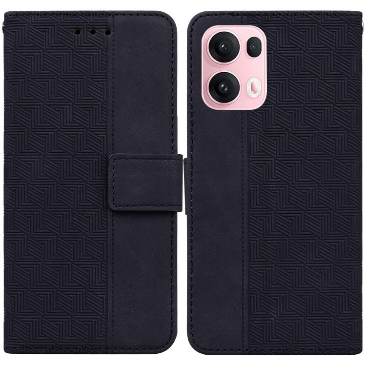 Custodia per telefono in pelle goffrata geometrica, For OPPO Reno13 Pro Global, For OPPO Reno13 Global, For OPPO Reno13 F 4G / 5G, For OPPO Reno12 F 5G