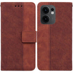 Custodia per telefono in pelle goffrata geometrica, For OPPO Reno13 Pro Global, For OPPO Reno13 Global, For OPPO Reno13 F 4G / 5G, For OPPO Reno12 F 5G