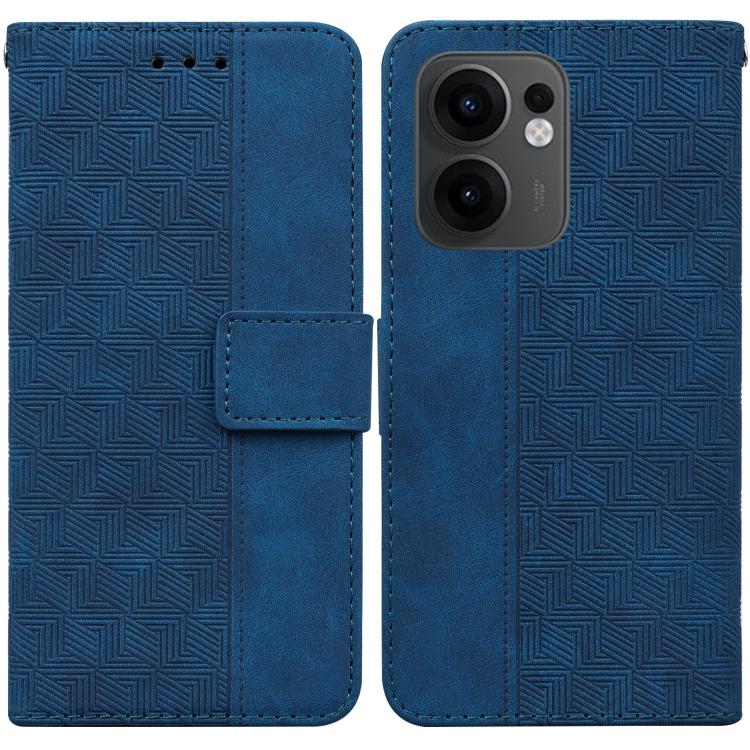 Custodia per telefono in pelle goffrata geometrica, For OPPO Reno13 Pro Global, For OPPO Reno13 Global, For OPPO Reno13 F 4G / 5G, For OPPO Reno12 F 5G