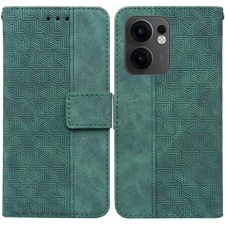 Custodia per telefono in pelle goffrata geometrica, For OPPO Reno13 Pro Global, For OPPO Reno13 Global, For OPPO Reno13 F 4G / 5G, For OPPO Reno12 F 5G