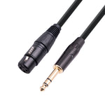Cavo microfono 6,35 mm TRS maschio a XLR femmina 3 pin
