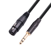 Cavo microfono 6,35 mm TRS maschio a XLR femmina 3 pin