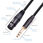 Cavo microfono 6,35 mm TRS maschio a XLR femmina 3 pin