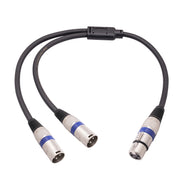 Cavo audio XLR 3 pin femmina a doppio maschio 50 cm