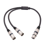 Cavo audio XLR 3 pin femmina a doppio maschio 50 cm