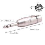 Adattatore audio 6,35 mm TRS maschio a XLR femmina 3 pin