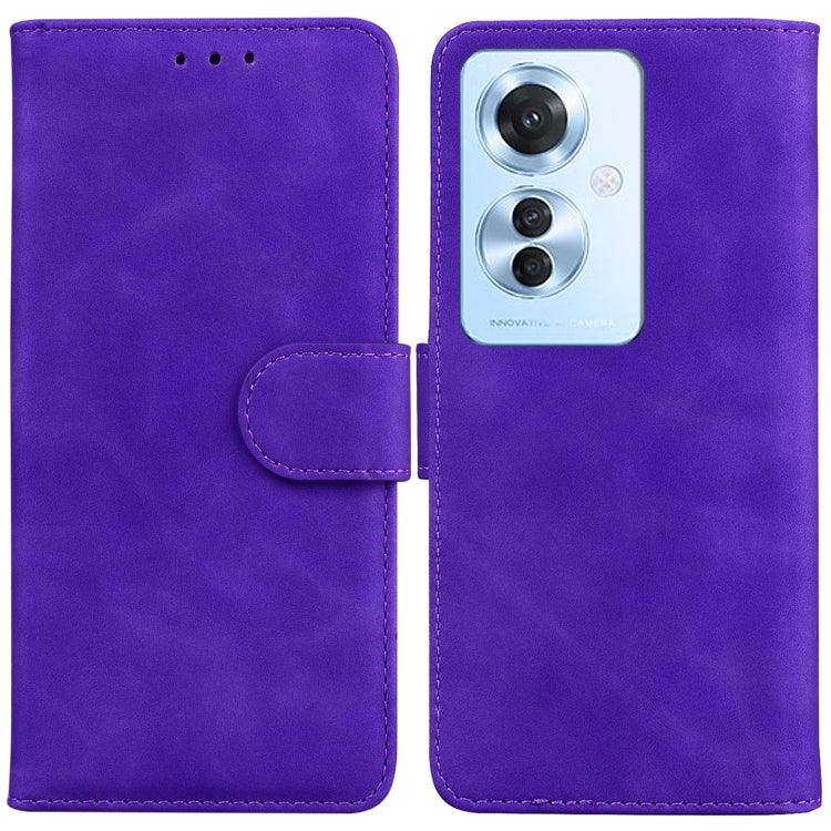 Custodia per telefono in pelle con vibrazione in puro colore Skin Feel, For OPPO F25 Pro 5G Global, For OPPO Reno11 F Global, For OPPO Reno11 Global, For OPPO Reno11 Pro 5G Global